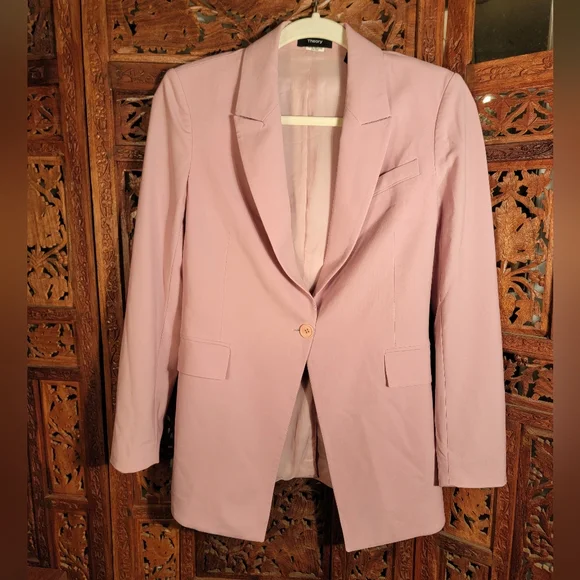 Theory Etiennette Blazer, Pink, Size 0